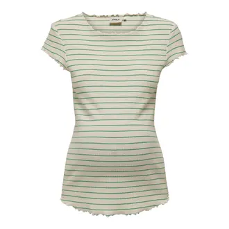 Only OLMANITS Top Green Stripes