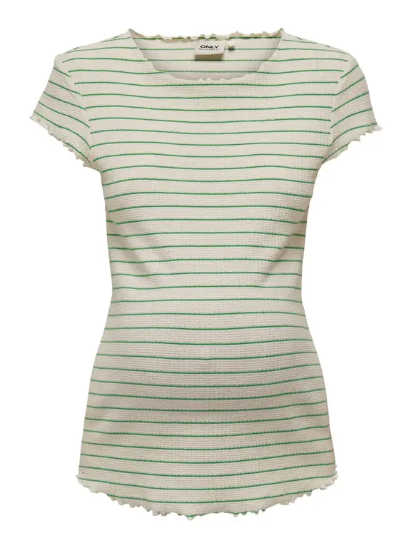 Only OLMANITS Top Green Stripes
