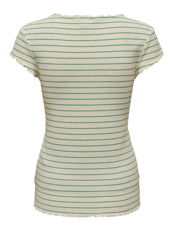 Only OLMANITS Top Green Stripes