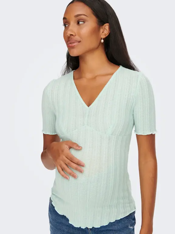 Only OLMIBI  V-Neck Top Harbor Grey