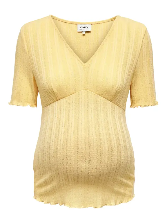 Only OLMIBI  V-Neck Top Yellow
