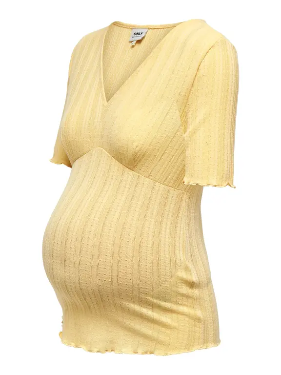Only OLMIBI  V-Neck Top Yellow