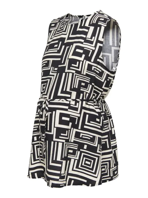 Only Olmkarta Neck String Belt Top Black Graphic