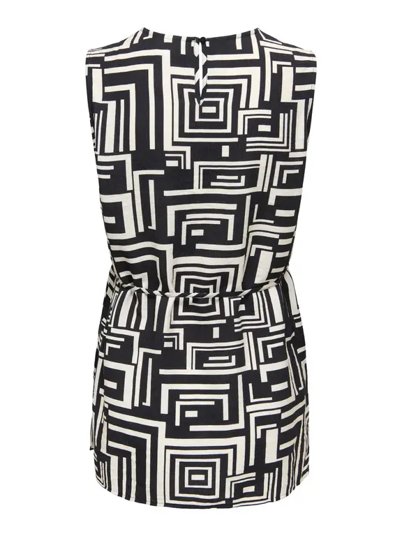 Only Olmkarta Neck String Belt Top Black Graphic