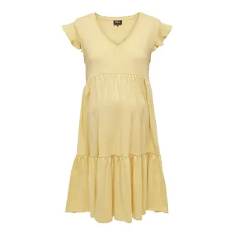 Only Olmmay Life Cap Sleeves Frill Dress Straw