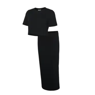 Mama;Licious Cropped fit O-hals Top Black