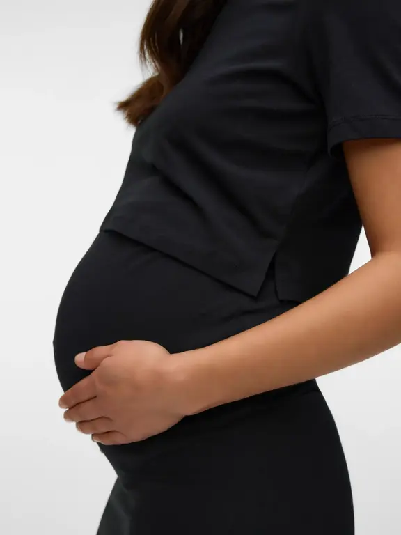 Mama;Licious Cropped fit O-hals Top Black