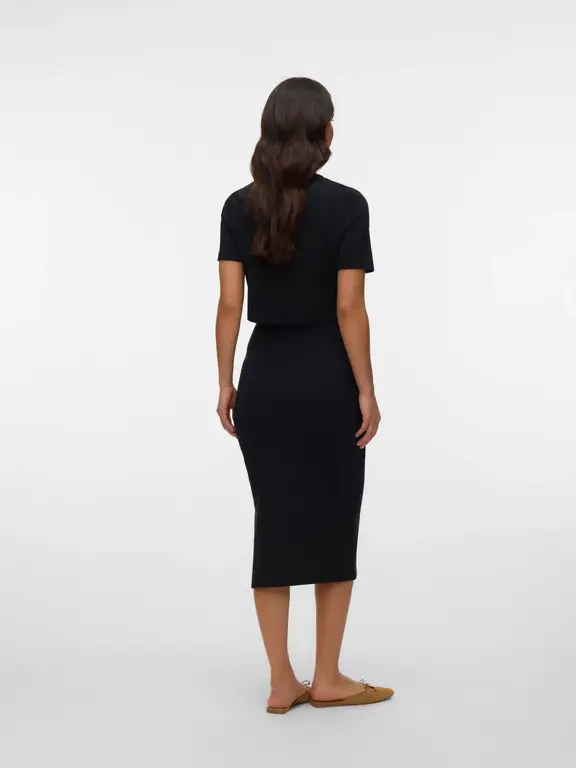 Mama;Licious Cropped fit O-hals Top Black