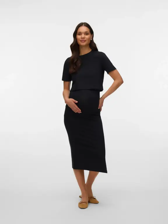 Mama;Licious Cropped fit O-hals Top Black