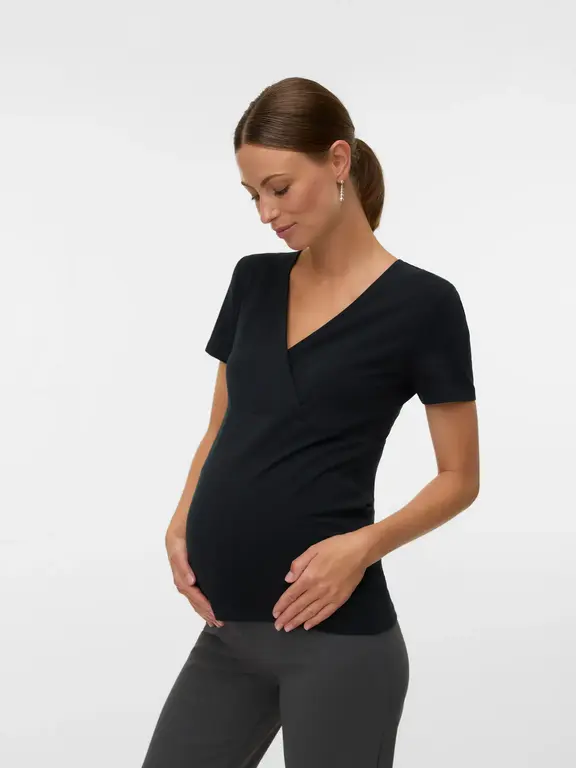 Mama;Licious Bodycon fit V-Hals Top 2-Pack Zwart/Wit