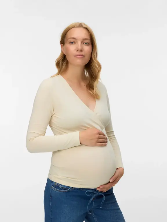 Mama;Licious Bodycon fit V-Hals Top 2-Pack Birch/Black