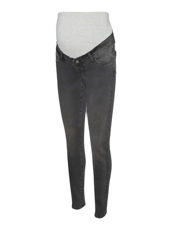 Mama;Licious Slim fit Mid waist Jeans Dark Grey Denim