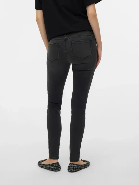 Mama;Licious Slim fit Mid waist Jeans Dark Grey Denim