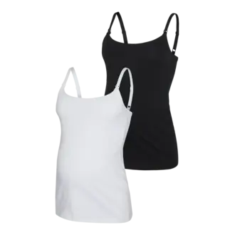 Mama;Licious Zwangerschaps-top 2-Pack Blac & White