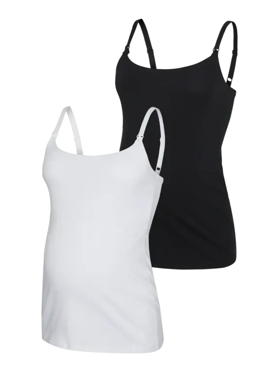Mama;Licious Zwangerschaps-top 2-Pack Blac & White