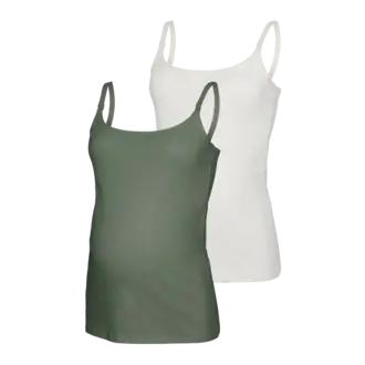 Mama;Licious Zwangerschaps-top 2-Pack Green & White