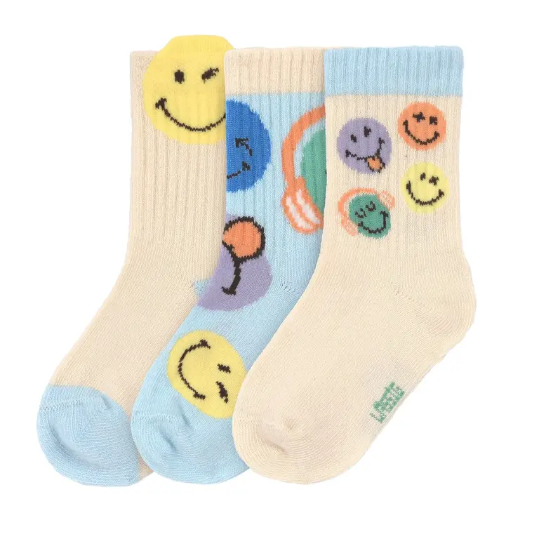 Lässig Kindersokken (3 stuks) - SmileyWorld blauw 23-26
