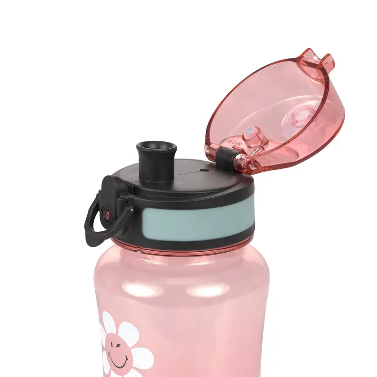 Lässig 420 ml Tritan waterfles - SmileyWorld roze