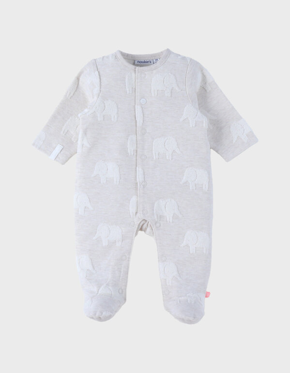 Noukie's Baby pyjama jacquard katoen Olifant