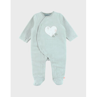 Noukie's Baby pyjama, geborduurd velours Hartje