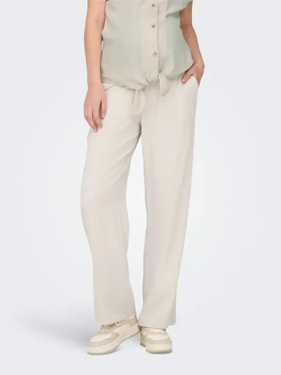 Only OLMSIESTA Pull-Up Linen Pants Moonbean