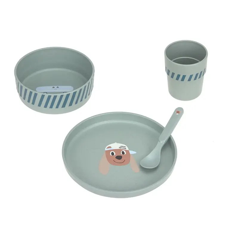 Lässig Kindermaaltijddoos (bord, kom, beker, lepel) - Tiny Team, Hond