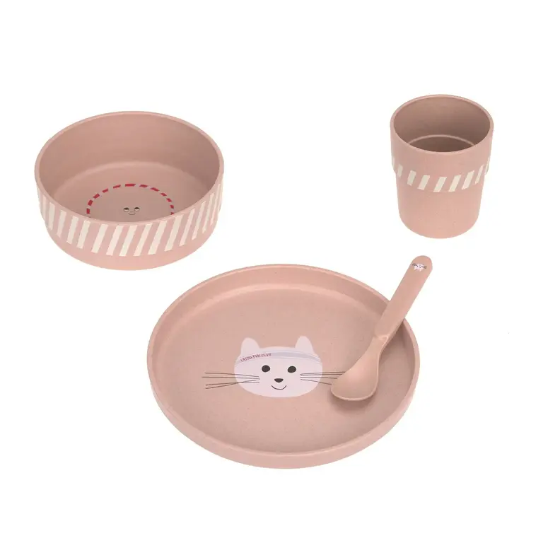 Lässig Kindermaaltijddoos (bord, kom, beker, lepel) - Tiny Team, Cat