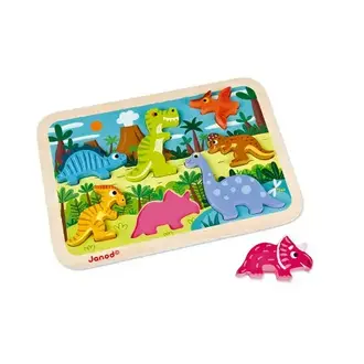 Janod Chunky Puzzle Dinosaurussen 7 stukken (hout)
