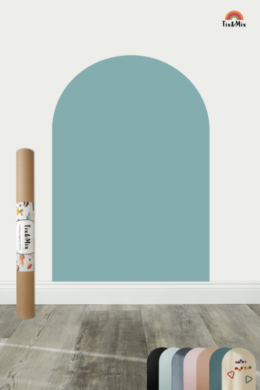 Tix & Mix magnetic wall decal Cyan Wave + 2 crayons