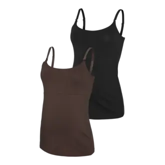 Mama;Licious MLKERRIE Strap JRS Top 2F 2-P Hot Fudge/Black