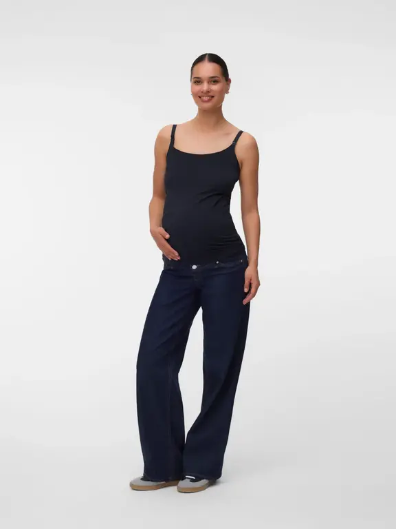 Mama;Licious MLKERRIE Strap JRS Top 2F 2-P Hot Fudge/Black