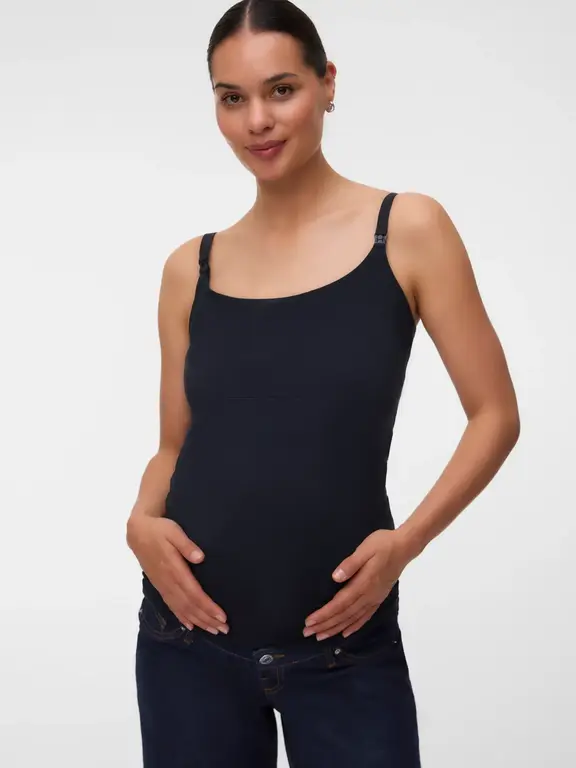 Mama;Licious MLKERRIE Strap JRS Top 2F 2-P Hot Fudge/Black