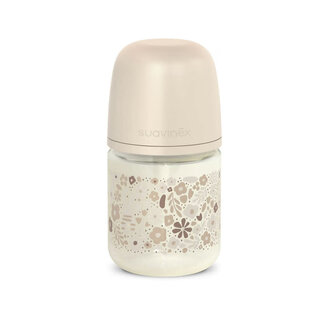Suavinex Wonderalnd - Glazen Fles 120ML - Zuigspeen SXPro S - Liberty Beige