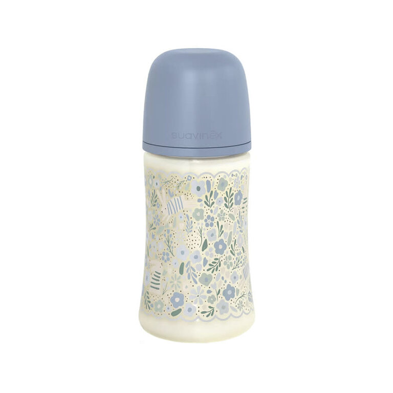 Suavinex Wonderland - Fles 270ML - Zuigspeen SXPro M - Liberty Blauw