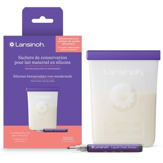 Lansinoh Silicone Bewaarzakjes voor moedermelk 5 stuks