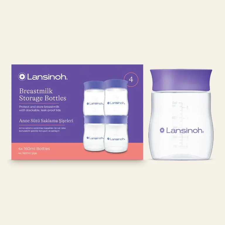 Lansinoh Bewaarflesjes voor moedermelk 4x160ml