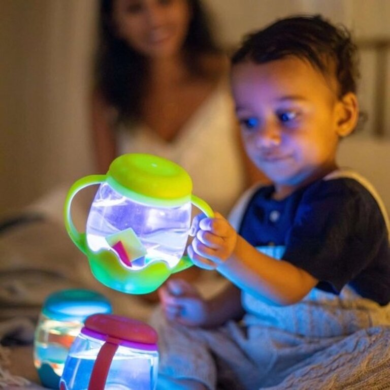 Glo Pals Mini Sensory Play Jar green