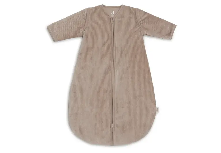 Jollein Slaapzak met afritsbare mouw Rond 110cm - Rib - Milky Coffee