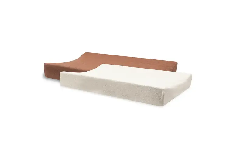 Jollein Aankleedkussenhoes Badstof -  Light Terra/Oatmeal (2 Stuks)