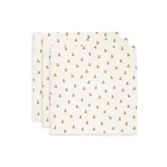Jollein Hydrofiele Doek Small 70x70cm - Mini Teddy Bear - 3 Stuks