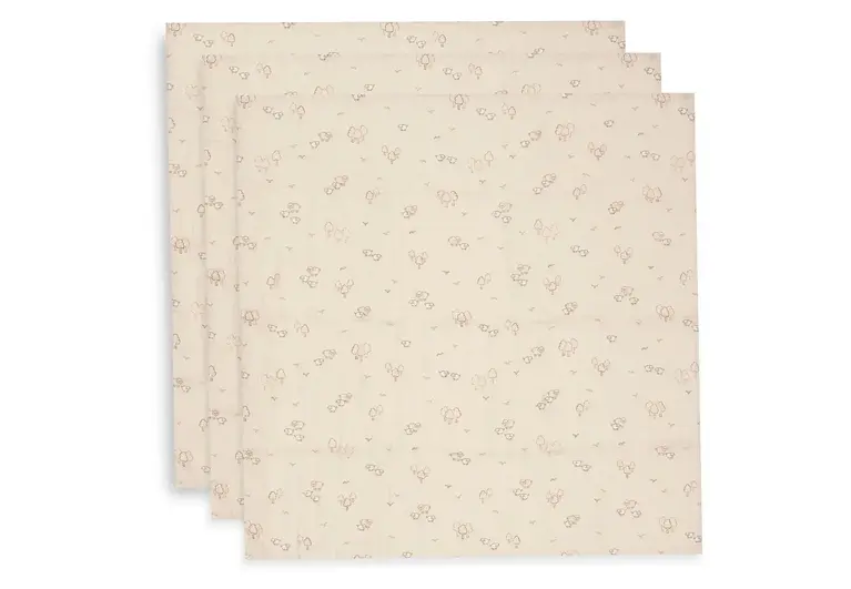 Jollein Hydrofiele Doek Small 70x70cm - Woolly - 3 Stuks