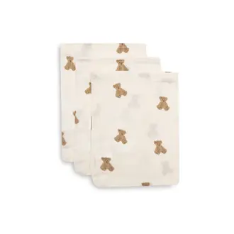 Jollein Hydrofiel Washandje 15x20cm - Mini Teddy Bear - 3 Stuks