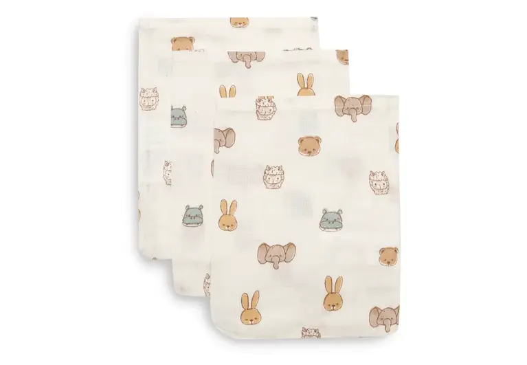Jollein Hydrofiel Washandje 15x20cm - Jollies - 3 Stuks