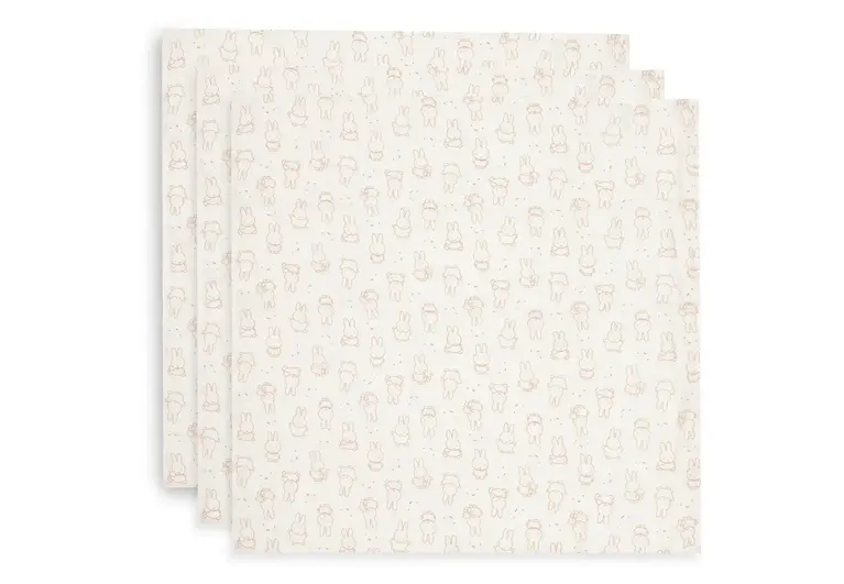 Jollein Hydrofiele Doek Small 70x70cm Nijntje Moments - Light Terra - 3 Stuks