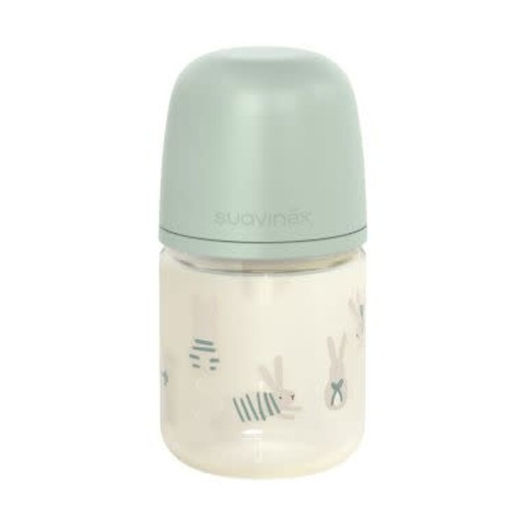 Béaba Wonderland - Glazen Fles 120ML - Zuigspeen SXPro S - Konijn Groen