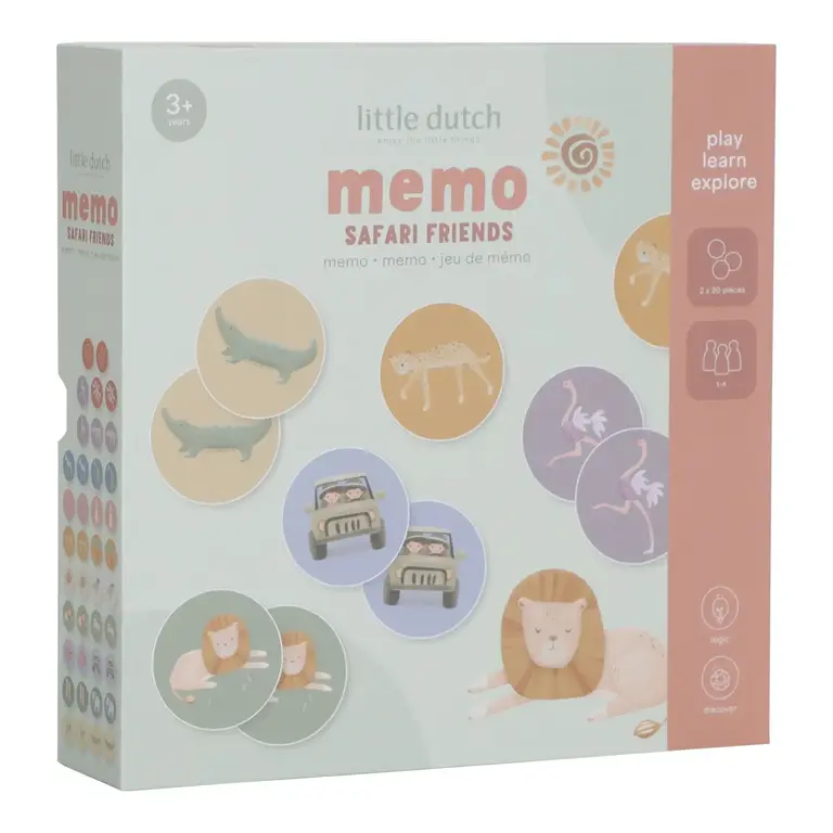 Little Dutch Memo spel - Safari Friends FSC