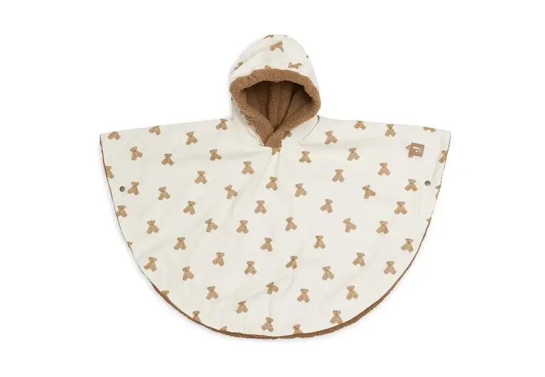 Jollein Outdoor Poncho Waterrepellent - Mini Teddy Bear/Teddy Fleece