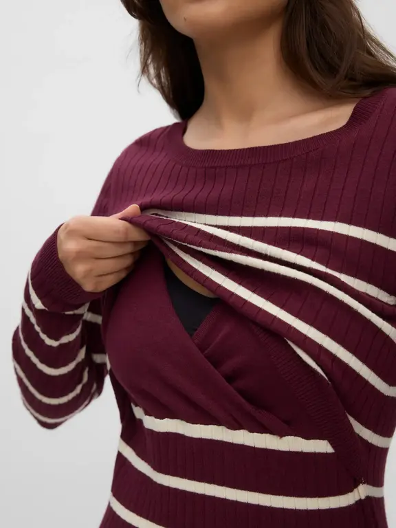 Mama;Licious MLNEWSIV JUNE S Uk Knit Dress Wine/Birch