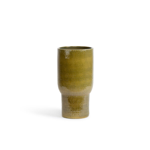 Dekocandle Vase terracotta - khaki glazed - 24x37cm