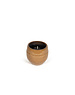 Dekocandle Outdoor candle flowerpot glazed ochre 19x18cm